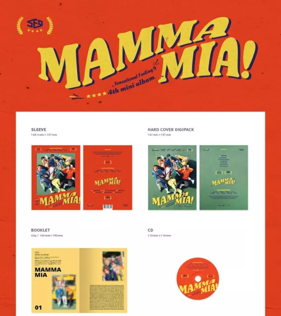SF9 [MAMMA MIA] 4th Mini Album CD+Foto Buch+Cover+Ticketkarte+Foto Karte SEALED 2