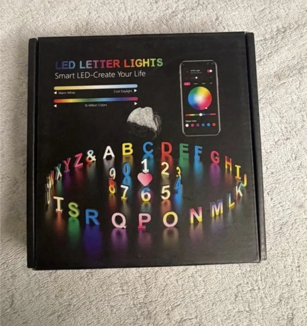 Neon Led Lettering SMART LED LETTER Light – App Controlled RGB Neon Sign Letter X £7.58 ...