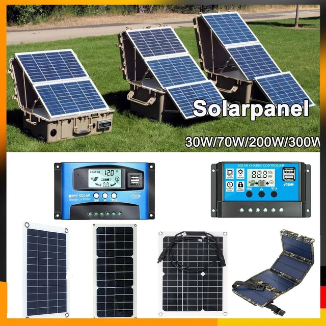 Panneau Solaire 30W 12V Avec Sortie USB - Étanche IP65, Pour Voiture, Camping-car, Bateau, Camping