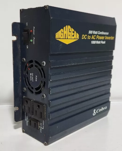 Cobra HG-PI-500 Highgear 500W Continuous DC to AC Power Inverter (1000W Peak)