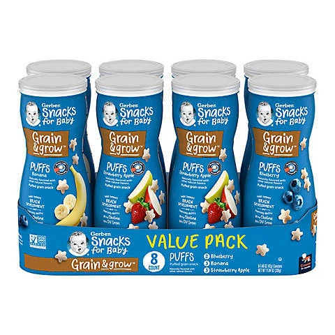 Gerber Graduates Puffs Cereal Snack, 8 pk./1.48 oz.