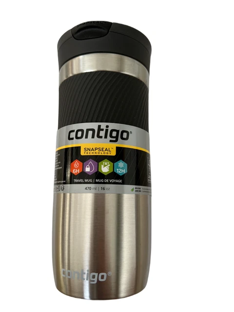 CONTIGO STAINLESS STEEL TRAVEL MUG BYRON SNAPSEAL BPA FREE 470 ml / 16 oz