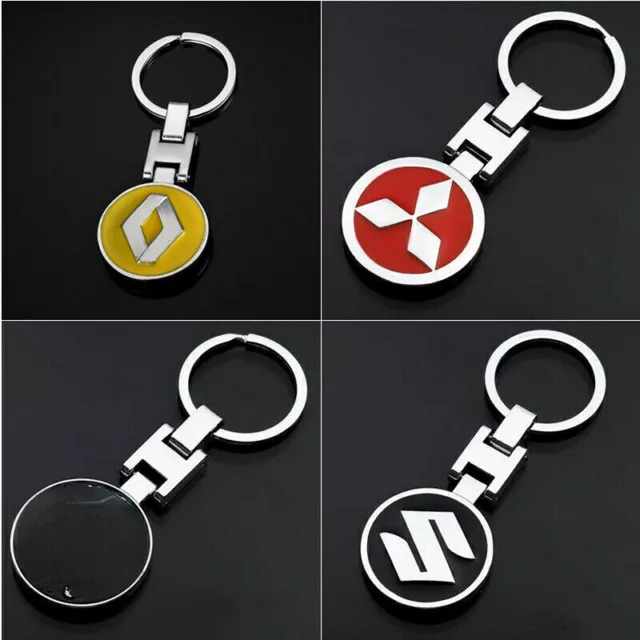 New Double Sided Car Logo Key Chain Rings Car Keychain Metal Keyring Key Holder