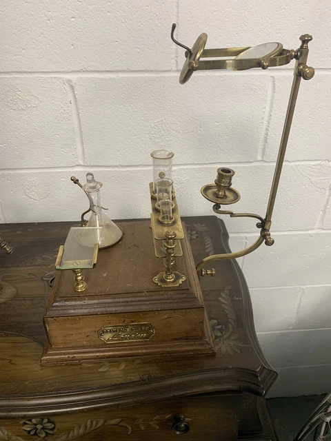 Beatson Clark London English Scientific Lab Set In Wood Cabinet Beatson Clark London English Scientific Lab Set In Wood Cabinet