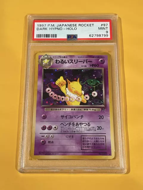 1997 Pokemon Japanese Team Rocket Dark Hypno Holo Rare #97 PSA 9 MINT