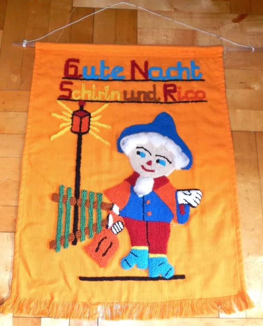 Sandmann Wandbehang Wandbild Bild Sandmännchen HANDARBEIT DDR Ostalgie ORIGINAL