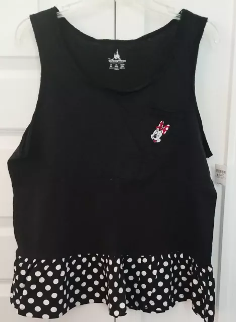 NWT Auth Disney Parks Minnie Mouse Sleeveless w polka dot peplum XL