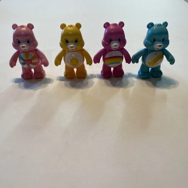Lot of 4 Care Bears Poseable 3” Figures TCFC Just Play PVC