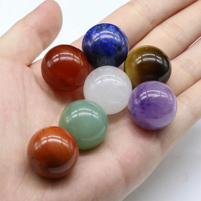 7 Star Array Chakra Stones Crystal Sphere Ball Reiki Healing Natural Gem Set