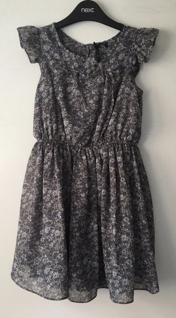 Abito galleggiante foderato floreale Next Ditsy grazioso stile chiffon foderato 6 anni 2