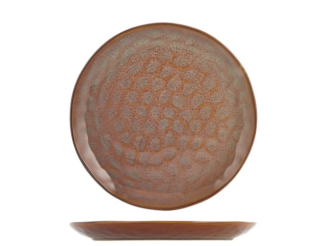 Assiette à Fruits H&h Indigo Beige/Bleu Céramique 21cm - Lavable Lave-Vaisselle