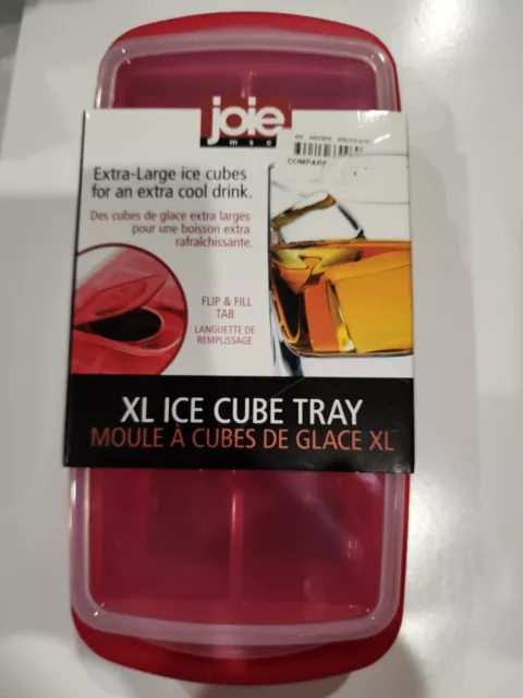 JOIE ICE CUBE TRAY w/ Cover lid Fill Tab Non Spill EUC