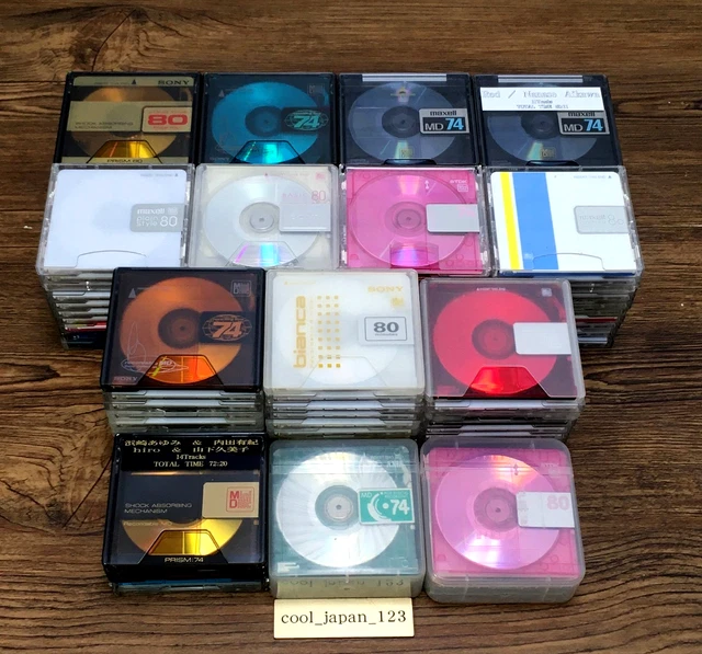 Lot De 22 MiniDiscs Sony 74 Min Enregistrés – Avec étui De Rangement
