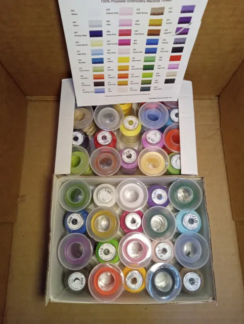Premium Polyester Brother Machine Embroidery Thread Set of 40 Colors