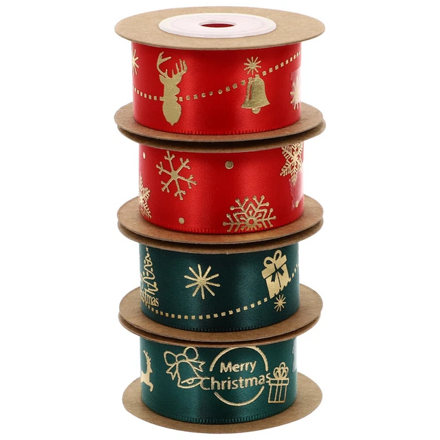 4 rollen von Weihnachten Handwerk Band Weihnachten Verdrahtet Bänder