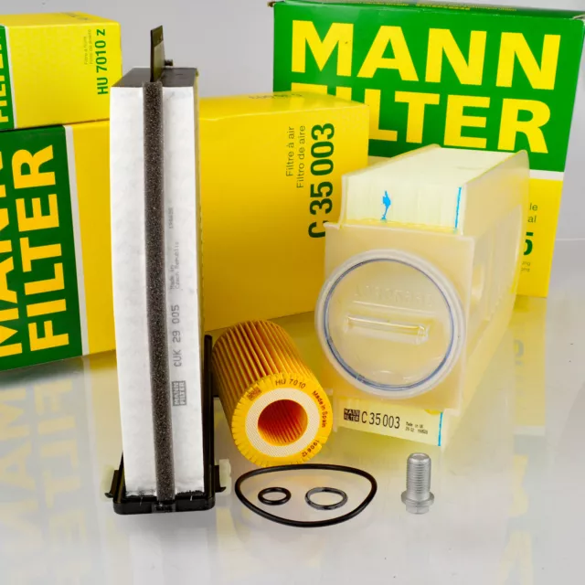 MANN-FILTER Filtersatz  + 7L EDGE 5W30 LL für MERCEDES W204 W212 CDI Ölablass 2