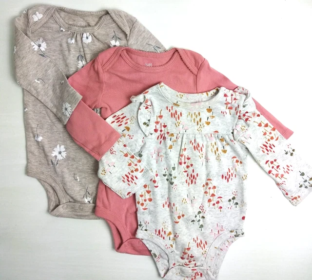 3pc Baby Girl Clothes Lot Carter's 6 Months Long Sleeve