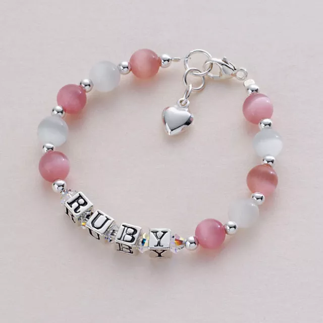 925 Plata de Ley Bebé Pulsera,Cualquier Nombre Pulsera para Niñas. Muchos