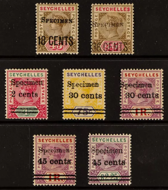 Seychelles 1896 - 1902 Group of Mint Stamps Overprinted "Specimen"