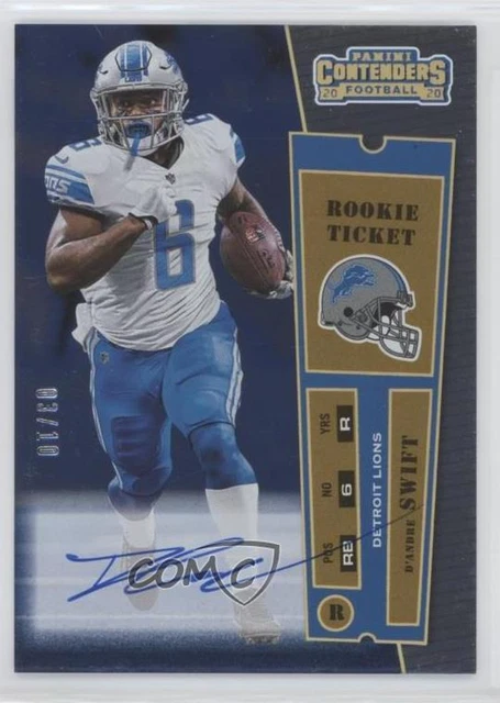 2020 Panini Contenders 2000 Ticket RPS Gold /10 D'Andre Swift Rookie Auto RC