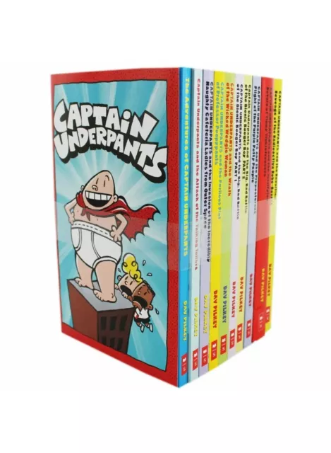 Captain Underpants Children 10 Books Set Collection By Dav Pilkey