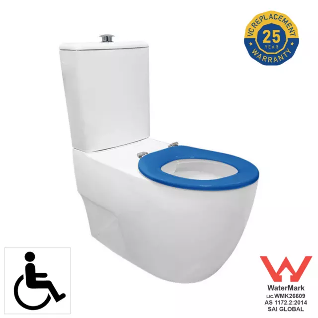 Disabled Toilet Suite Back To Wall P-Trap & S-Trap Blue Seat Raised Button