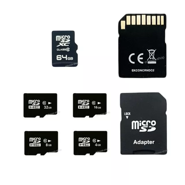 64GB 32GB 16GB 8GB SD-HC/XC Micro Speicherkarte Handy Smartphone C10 Adapter