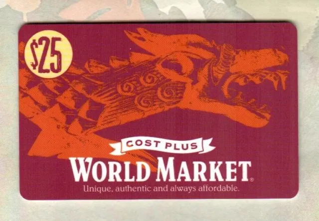 COST PLUS WORLD MARKET Dragon ( 2008 ) Gift Card ( $0 - NO VALUE )