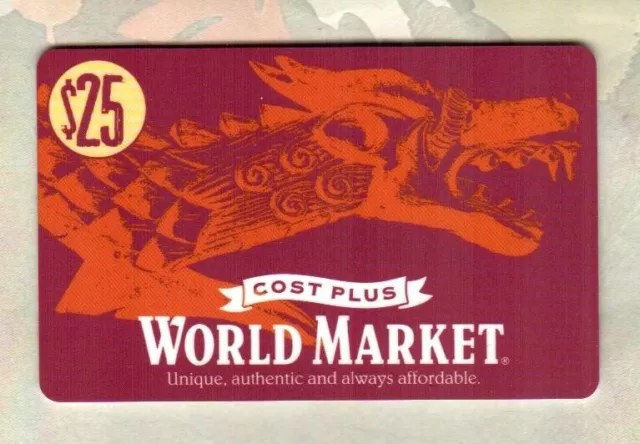 COST PLUS WORLD MARKET Dragon ( 2008 ) Gift Card ( $0 - NO VALUE )