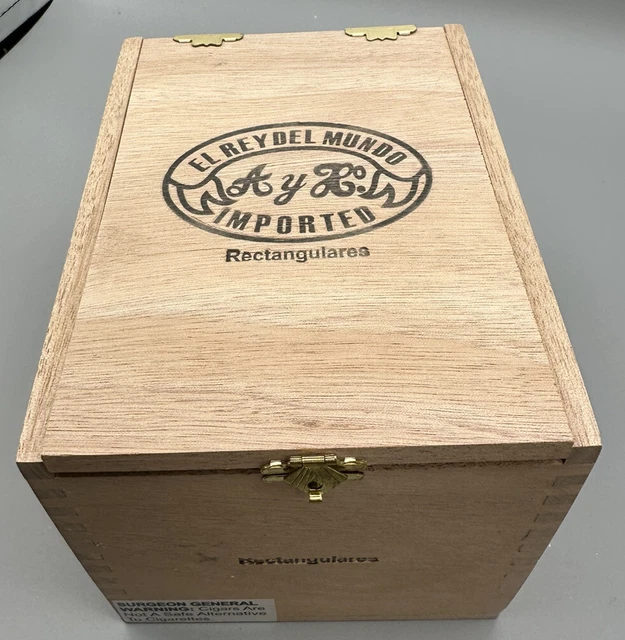 Cigar Box Empty El Rey Del Mundo Spanish Honduras Rectangle slide Top 6 x 5 x4"