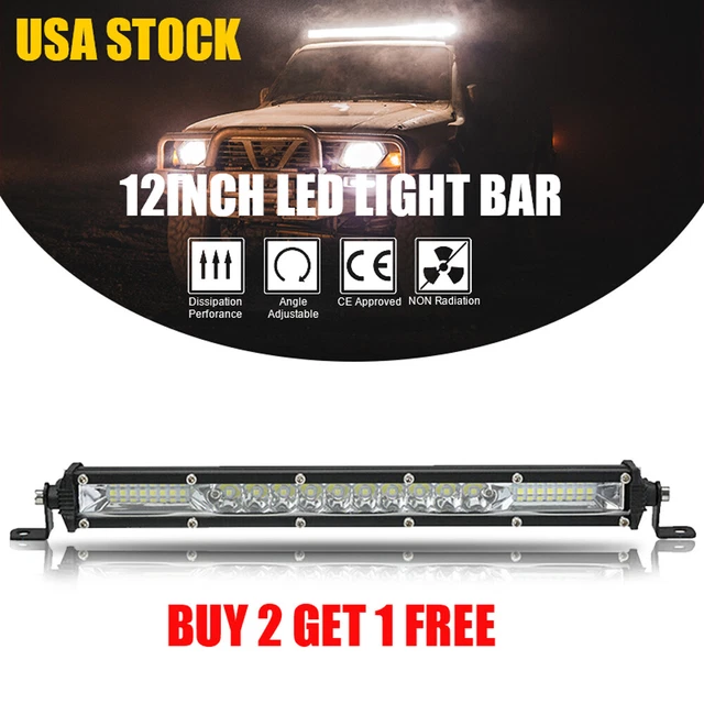 12inch 450W LED Work Light Bar Combo Spot Flood Driving For Jeep OffRoad SUV ATV