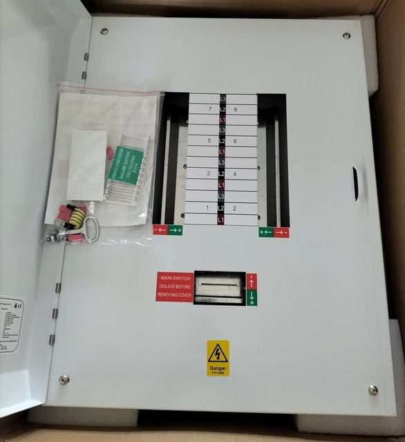 Lewden Scheda di distribuzione 8 vie 125A Tp+n tipo B E-TPN08LW NUOVA