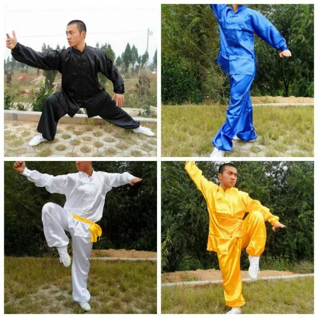 NEW Men Chinese Kung Fu Shirt Pants Tai Chi Wing Chun Martial Arts Suit Costume