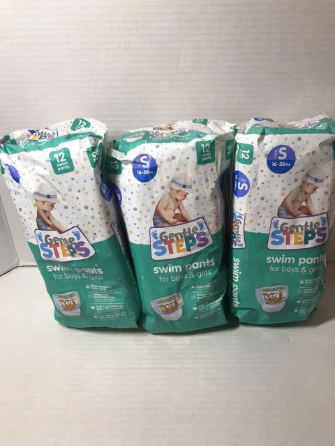 3 packages Gentle Steps Swim Pants Diapers Sz Small total 36 pants