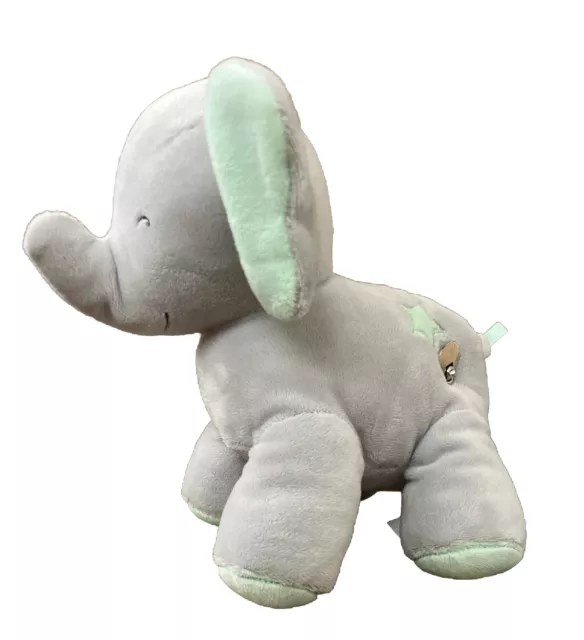 Carters Child Of Mine Wind Up Musical Baby Grey Elephant Plush Toy Head Moves