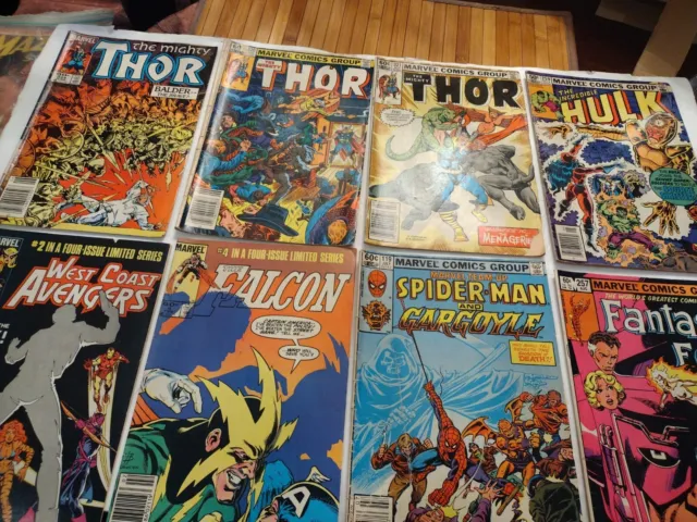 8- Marvel Comics Thor Hulk West Coast Avengers Fantastic Four Spider-Man Falcon