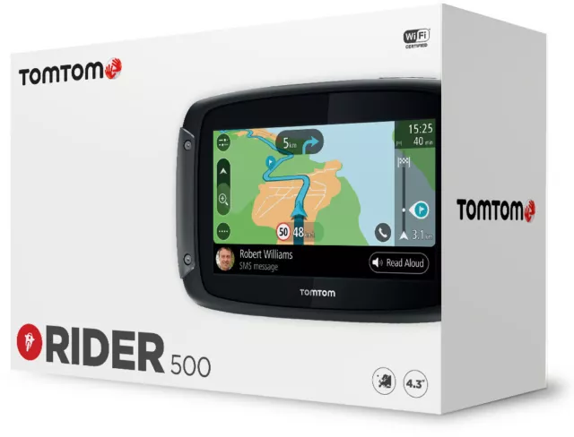 TomTom RIDER 500 Europe mobiles PKW Motorrad Navigationsgerät Wi-Fi LMU TMC 3