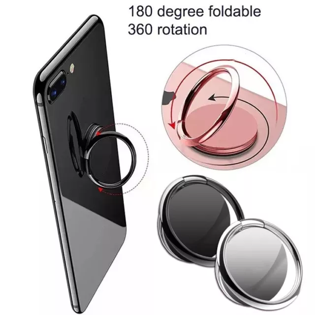 Smartphone Ring HALTERUNG 360° Finger Halter ULTRA SLIM drehbar Handy Ständer.