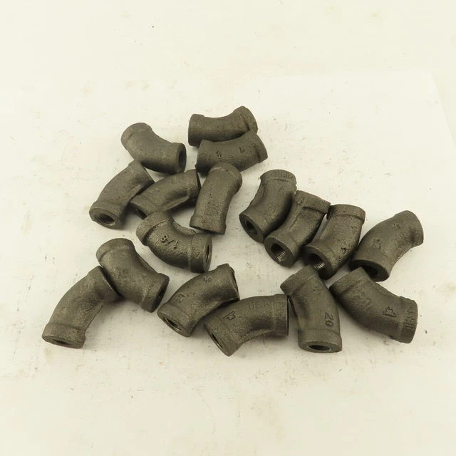 Anvil 1/8 NPT Schedule 40 Malleable 45° Elbow Black Pipe Lot of 17