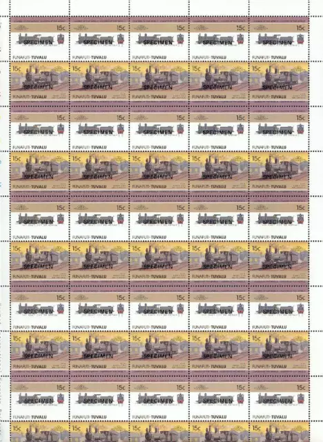 Tuvalu - Funafuti  47/8 ZD  Eisenbahn - Dampflok  SPECIMEN   Bogen  **  (mnh)