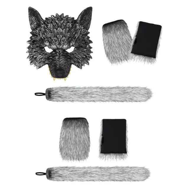 Wolf Tail and Gloves Set Halloween Cosplay Creative Role Play Costume