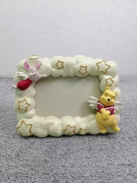 Winnie The Pooh Picture Frame Disney Pooh bear and Piglet as Angels