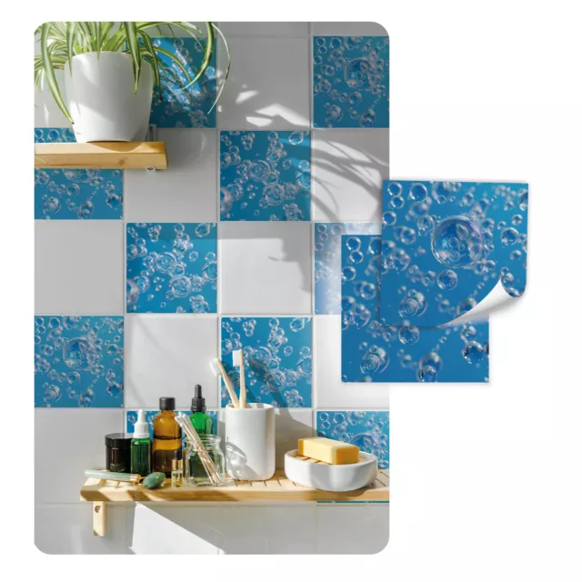 Adhesivo de Azulejo Set Pegatina Lámina Autoadhesivo Cocina Baño Y074-13 Bubbles