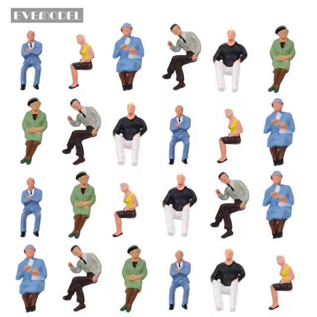 P4802 24-48pcs All Seated Figures O scale 1:50 Painted People Model Railway NEW