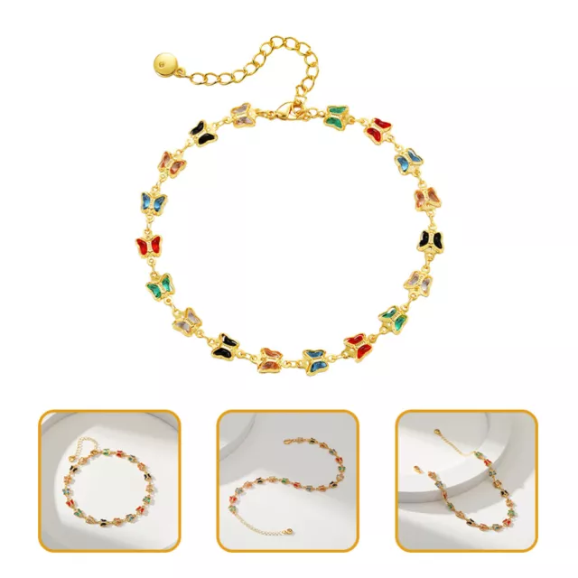 Butterfly Anklet Alloy Miss Bracelets Gold Plated for