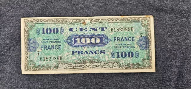 Billet de banque de France 100 francs 1944