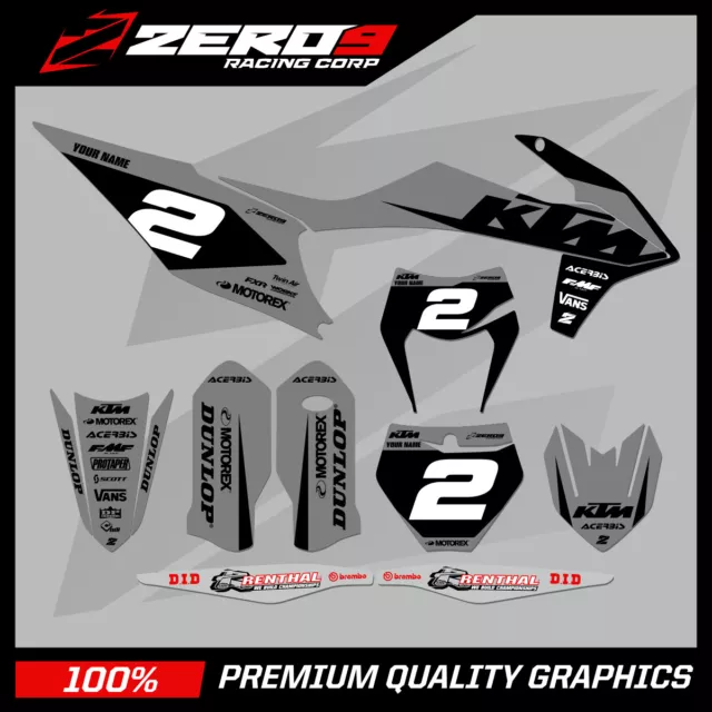 Custom MX Graphics Kit: KTM SX SXF EXC EXCF XC XCW 125-500 - FAZE GREY/BLK