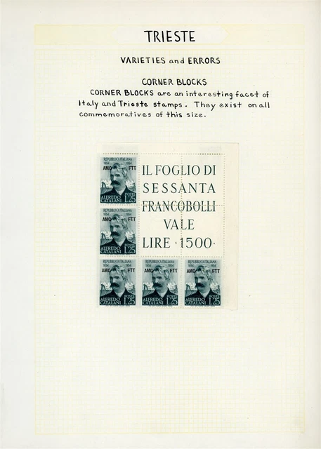 AMG-FTT TRIESTE Album Page Lot #28 - CATALANI BLOCCO ANGOLARE - SEE SCAN - $$$