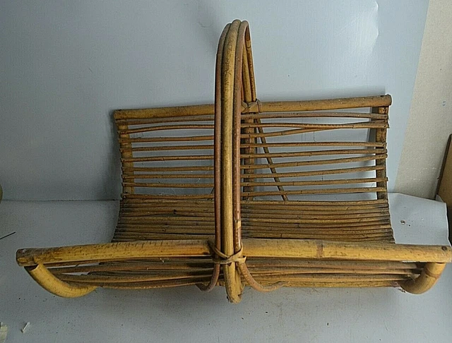 Ancien Panier Porte-bûches En Acier Noir - 64 X 57 Cm