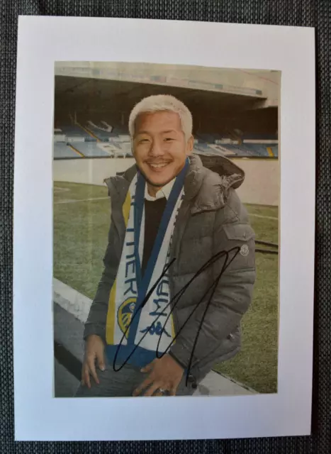 Rare Yosuke Ideguchi Hand Signed Mounted Photo Autograph Leeds United Utd Coa